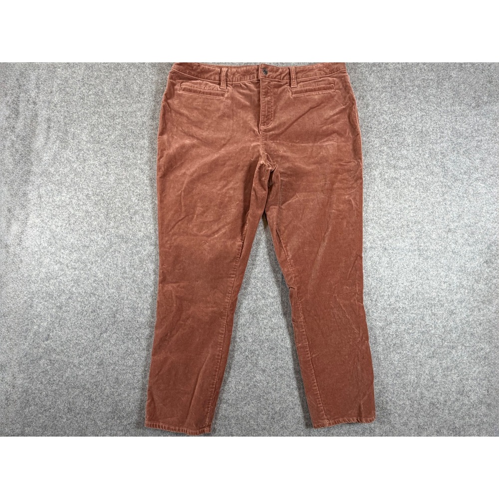 Lands' End Corduroy Pants Womens 18 Petite Rose Brown Excellent Slim Mid Rise